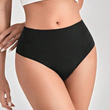 Dámské ležérní pohodlné kalhotky s vysokým pasem v černé barvě Snug Zone z vysoce pružné tkaniny