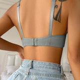 Podprsenka Soft Rib s mašličkou a krystalovým přívěskem