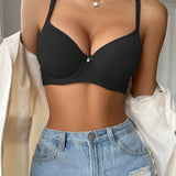 Podprsenka Soft Rib s mašličkou a krystalovým přívěskem