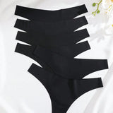 Dámské bezešvé tanga kalhotky, nízký pas, 6 kusů/balení, různé barevné varianty.