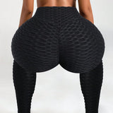 Dámské jógové kalhoty s voštinovými kapsami, Bezešvé sportovní legíny, Jednobarevné, Vysoký pas, Prodyšné, Běh, Fitness, Shaping, Tanga, Dámské kalhoty, Dámské oblečení, Sportovní legíny