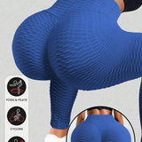 Dámské jógové kalhoty s voštinovými kapsami, Bezešvé sportovní legíny, Jednobarevné, Vysoký pas, Prodyšné, Běh, Fitness, Shaping, Tanga, Dámské kalhoty, Dámské oblečení, Sportovní legíny