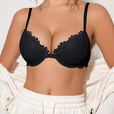 Peach Girl béžová sexy podprsenka s krajkovým zapínáním vpředu, tenké košíčky, pohodlná a prodyšná se záhyby